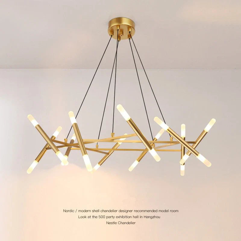 Axyaa Retro Nordic LED Chandelier for Kitchen Living Room Restaurant