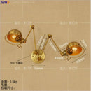 Axyaa Vintage Industrial Swing Arm Wall Light with 2 Heads in Antique Retro Style