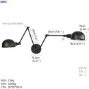Axyaa Adjustable Swing Arm Wall Light in Industrial Vintage Style