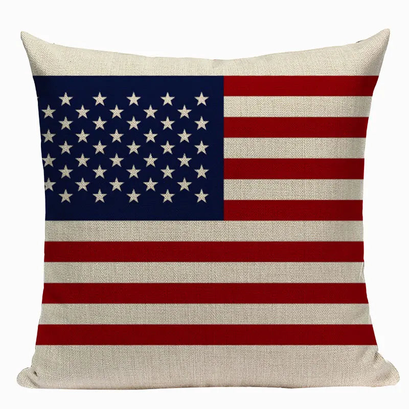 Axyaa Union Jack American Flag Throw Pillow Cases, 45x45cm, Top King Size Bed Print