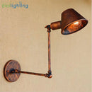 Axyaa Vintage Industrial Swing Arm Wall Lamp Adjustable E27 Home Wall Light
