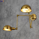 Axyaa Vintage Industrial Swing Arm Wall Light with 2 Heads in Antique Retro Style