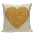 Nordic Geometric Deer Cushion Cover - Axyaa Yellow Heart Throw Pillow Case