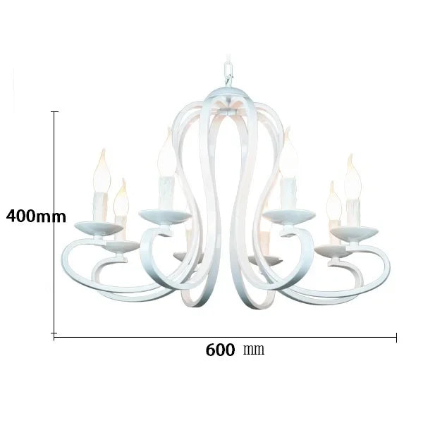 Axyaa White/Black Iron Country Chandelier with Modern Style