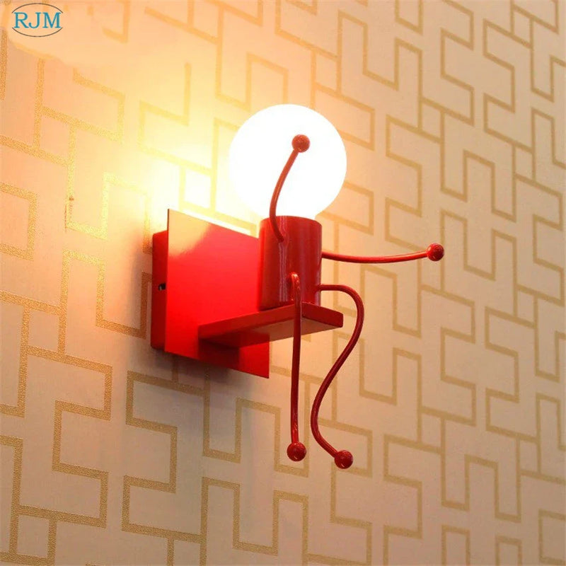 Axyaa Nordic Cartoon Iron Wall Lamps for Kids Bedroom Decor
