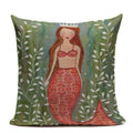Axyaa Mermaid Pillowcase Ocean Style Cushion Cover 45x45cm Square Home Decor