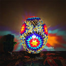 Axyaa Turkish Mosaic Egg Lamp: Vintage Handcrafted Glass Bedside Light