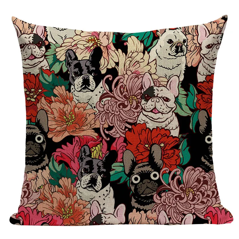 Axyaa Pug Dog Cat Bird Cushion Cover Sleep Dog Throw Pillow Cover