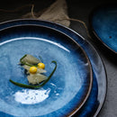 Axya Blue Western Plate: Japanese Round Dish for Commercial Use (Wholesale)