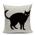 Axyaa Hand Painted Cat Eyes Linen Pillow Cover, Nordic Style, Black White Pattern