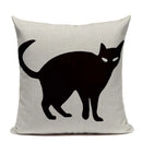 Axyaa Hand Painted Cat Eyes Linen Pillow Cover, Nordic Style, Black White Pattern