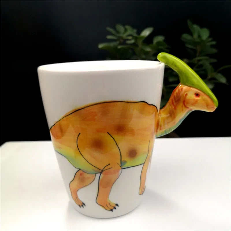 Axya Dinosaur Shape Hand Painted Ceramic Mug - Perfect Birthday Gifts