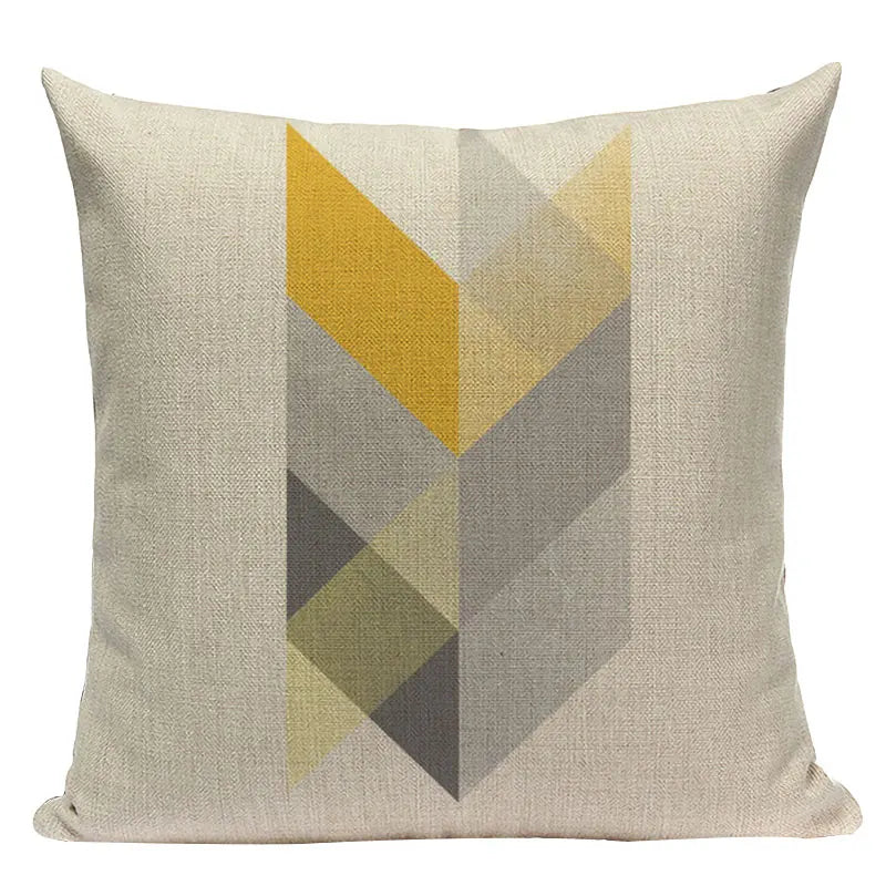Nordic Geometric Deer Cushion Cover - Axyaa Yellow Heart Throw Pillow Case