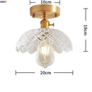 Axyaa Nordic Glass Copper LED Ceiling Light Vintage Ceiling Lamp