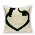 Dachshund Linen Pillow Cover for Sofa Decor Axyaa Home Decorative Cushion Case