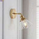 Axyaa Nordic Copper Wall Lamp - Vintage Glass LED Wall Lights - Modern Bedroom/Bathroom Light