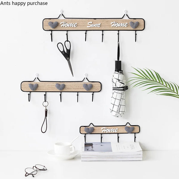 Nordic Style Wooden Wall Hanging Rack for Home Decor by Axya