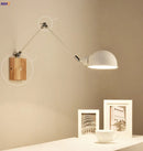 Axyaa Modern Nordic Wooden LED Swing Arm Wall Lamp Fixtures for Living Room & Bathroom