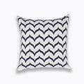 Axyaa Geometric Blue Embroidered Cushion Cover, 45x45cm, Home Decor