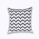 Axyaa Geometric Blue Embroidered Cushion Cover, 45x45cm, Home Decor