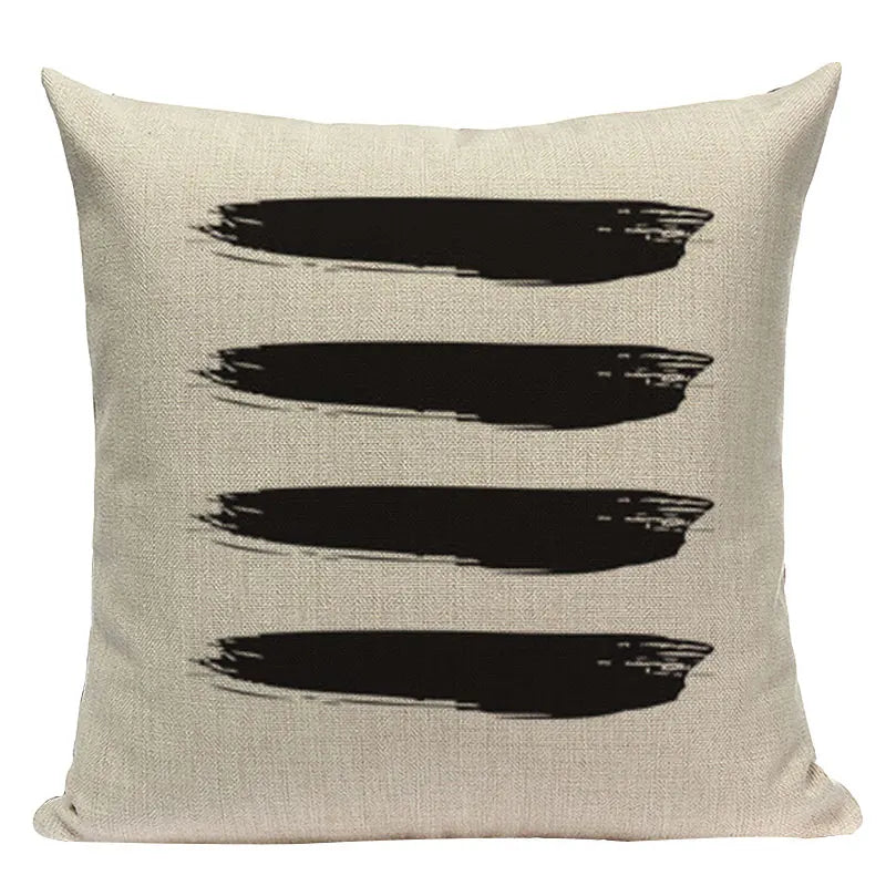 Nordic Geometric Deer Cushion Cover - Axyaa Yellow Heart Throw Pillow Case