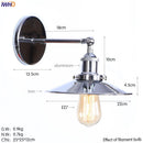 Axyaa Iron Golden LED Wall Lamp Vintage Industrial Retro Loft Style Iron Wall Lights