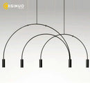 Axyaa Black Semicircle Pendant Light with G9 Bulbs