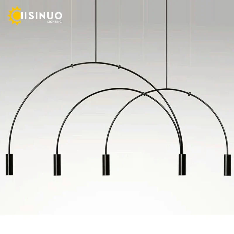 Axyaa Black Semicircle Pendant Light with G9 Bulbs