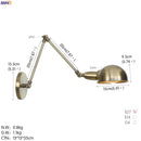 Axyaa Vintage Adjustable Swing Arm Wall Light - Silver Loft Style Vintage LED, Retro Edison