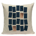 Axyaa Striped Geometric Cushion Cover 45x45cm in Black, Blue