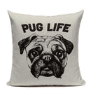 Axyaa Pug Dog Square Cushion Cover 45x45cm Home Decor
