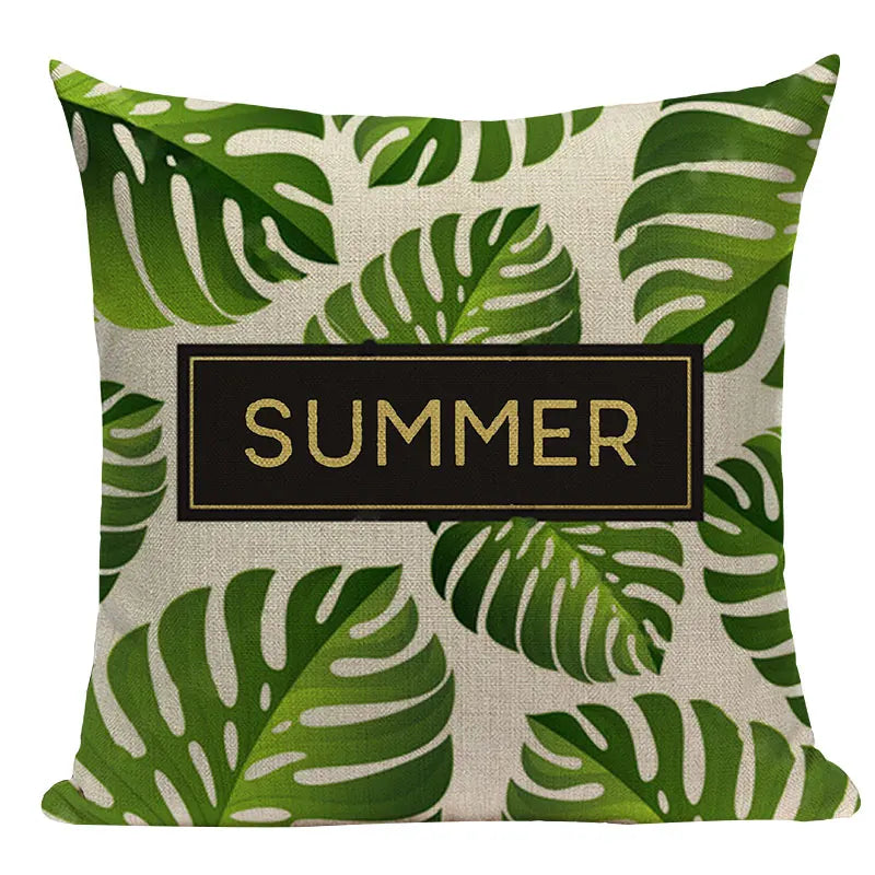 Axyaa Tree Green Cushion Cover: Green Decorative Flower Sofa Car Pillow