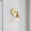 Axyaa Nordic Copper Wall Lamp Vintage Glass LED Light Fixture