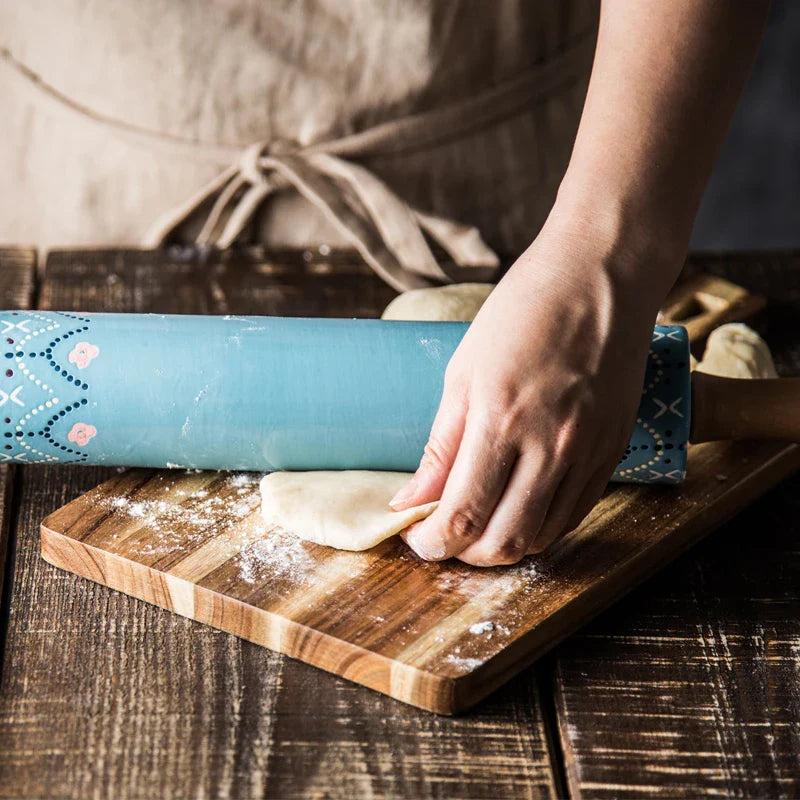 Axya Ceramic Rolling Pin: Large Non-Stick Kitchen Roller for Dumplings