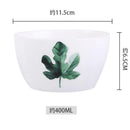 Axya Nordic Green Plant Ceramic Square Eating Bowl