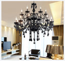 Axyaa Black Crystal Chandelier: Luxury Candle Lamp for Stylish Living Rooms & Bedrooms