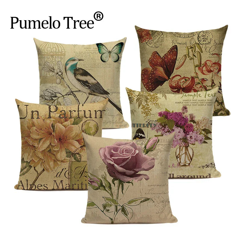 Axyaa Nordic Animal Plant Decorative Pillow Case Covers for Sofa