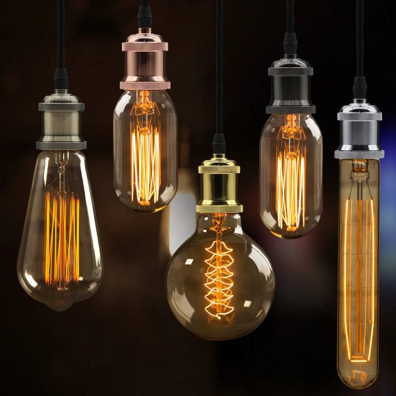 Axyaa Retro Edison Pendant Light with E27 Lamp Holder Socket