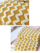 Axyaa Grey Yellow Black Zigzag Knitted Throw Blanket 120x230cm