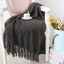 Axyaa Knitted Throw Blanket Grey Yellow Black, Diamond Acrylic 130x170cm