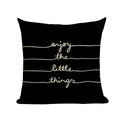 Axyaa Spring Letter Pillow Cover - Black & White Decorative Cushion