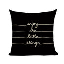 Axyaa Spring Letter Pillow Cover - Black & White Decorative Cushion