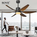Axya 66" Modern LED Brown Ceiling Fan with Remote Control - Large Wind Output