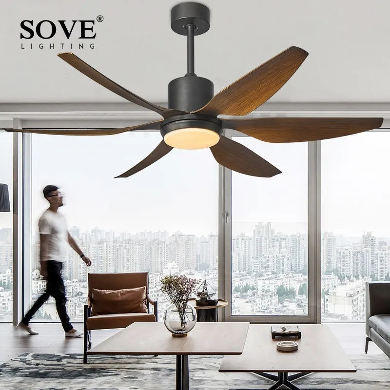 Axya 66" Modern LED Brown Ceiling Fan with Remote Control - Large Wind Output