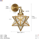 Axyaa Vintage Copper Wall Lamp Star Glass LED Wall Lights Fixtures