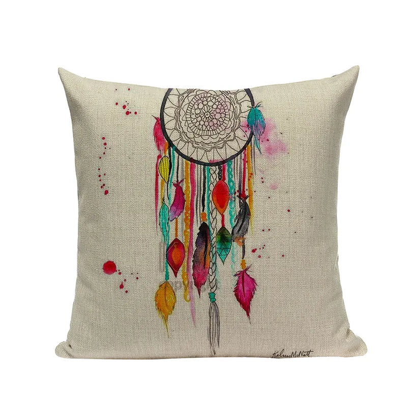 Axyaa Cotton Linen Feather Cushion Cover for Home Decor