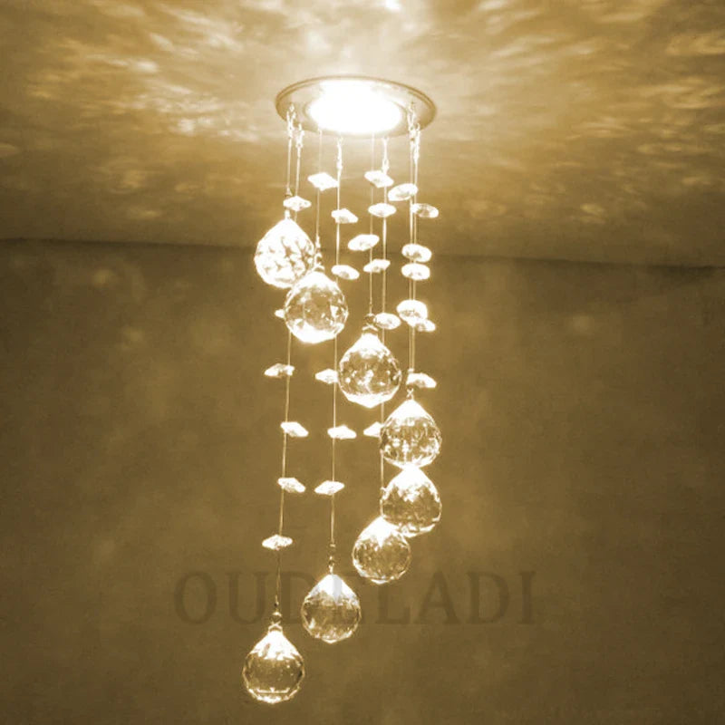 Axya Crystal LED Downlight for Home Decor, Living Room, Hallway - 3W Mini Ceiling Lamp