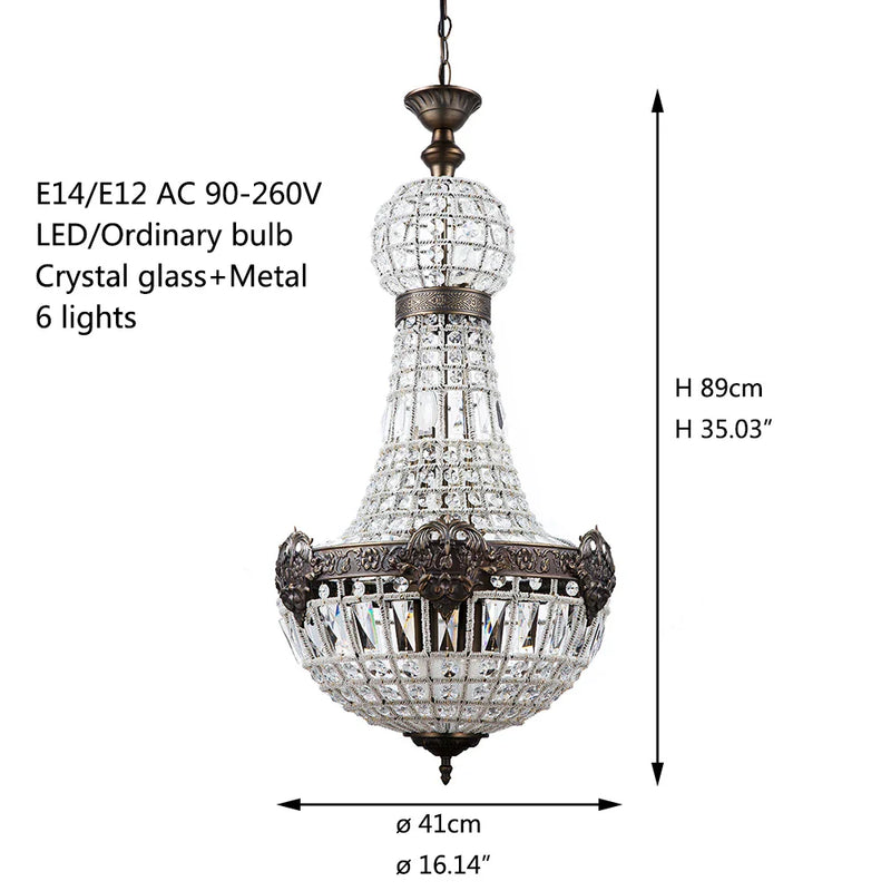 Axyaa Art deco Glass Crystal LED Chandelier in 2 Sizes for Modern Spaces