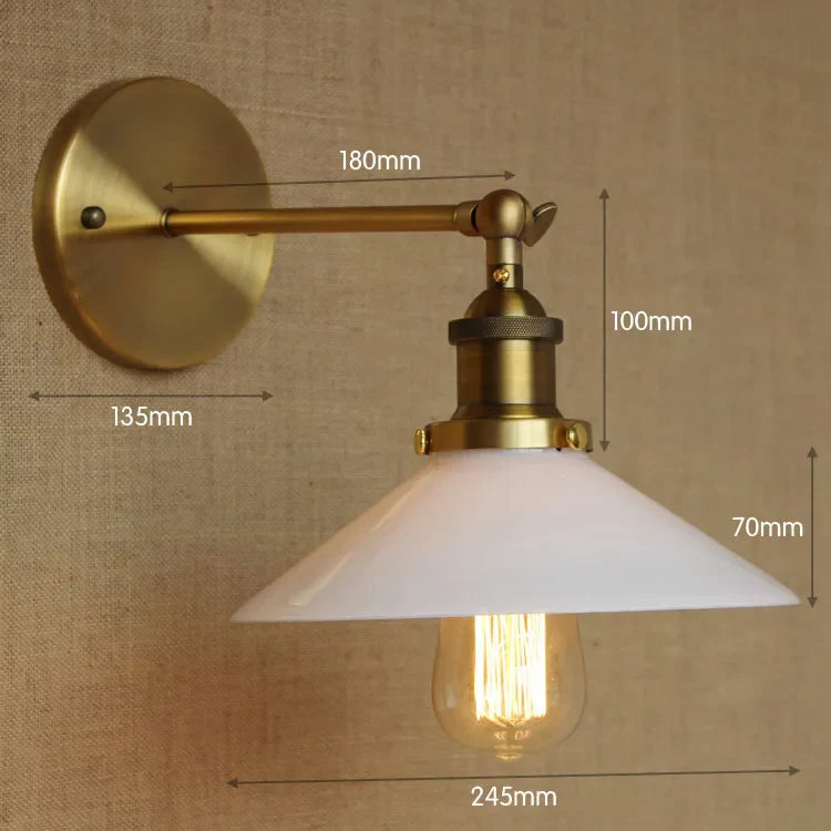 Axyaa Retro Glass Wall Lights - Rustic Loft Industrial Sconce