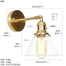 Axyaa Copper LED Glass Ball Wall Lamp: Nordic Modern Bedroom Bathroom Sconce